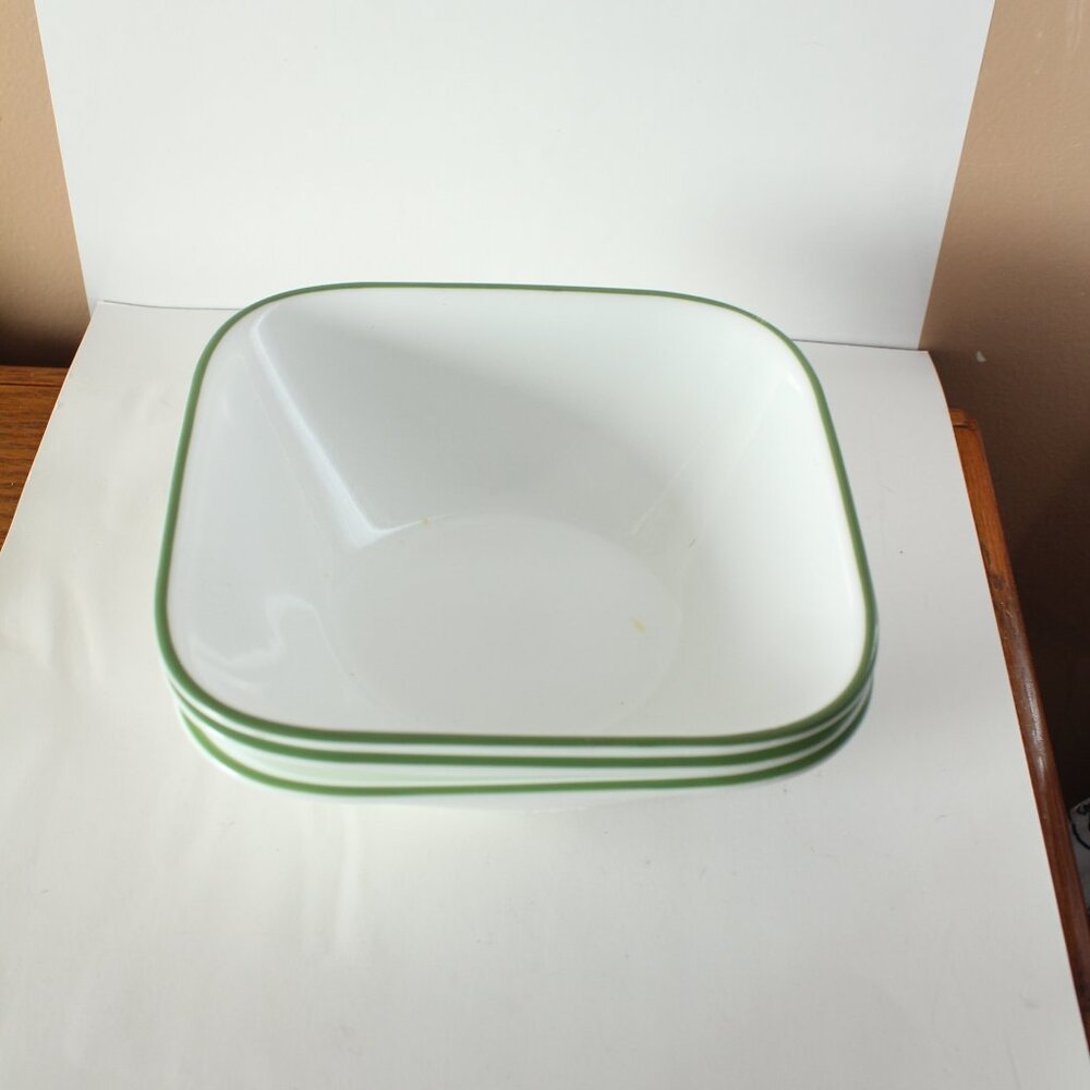 Corelle Shadow Iris Pattern Lot of 6 Square Bowls